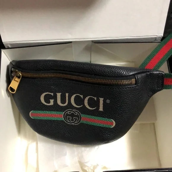 ✨ POPULAR ✨ GUCCI LOGO WAIST BUMBAG MULTI USE PURSE LEATHER - Picture 5 of 14